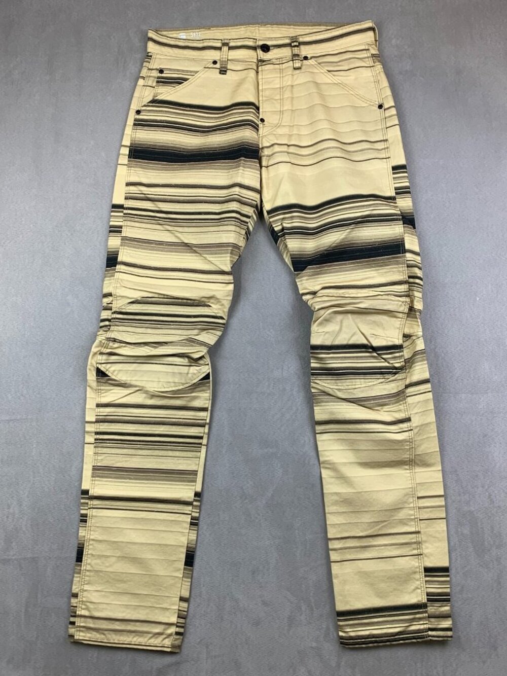 G Star Raw Mens Pants 30 Yellow Striped Color Jeans 5622 3D Tapered COJ 30x32